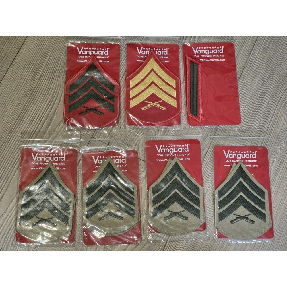 USMC Marine Corps Sargeant Chevrons‎ NEW Uniform Patches Lot Set